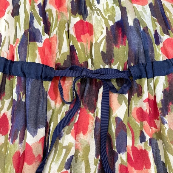 Anthropologie Moulinette Soeurs Pond Reflections Silk Dress Boho Chic 8 Medium - Picture 9 of 14